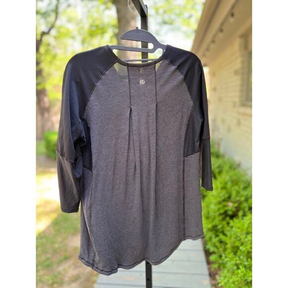 Lululemon Spincity Heathered Silver Slate Black Baseball Sleeve Size Medium - Picture 1 of 9